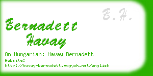 bernadett havay business card